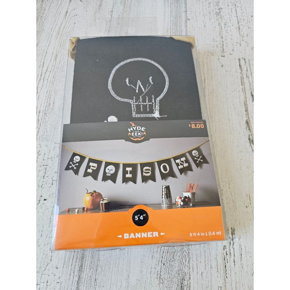 Hyde eek poison banner Halloween prop skull crossbone black party unique 5 ft ne